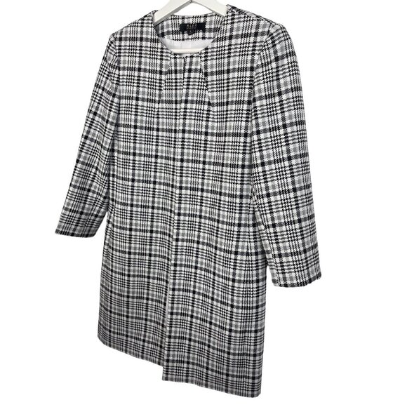 Alex Marie Plaid Long Jacket Women’s Size 4 Gray Black Check Classic Preppy - Picture 4 of 13